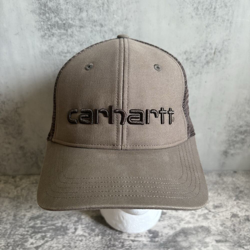 Carhartt SnapBack Trucker Hat Brown Cap Workwear Adjustable